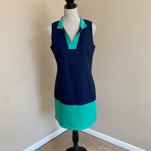 Sail to Sable STS Sleeveless  Navy Blue Green Tunic Dress Size M